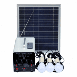 15W Off-Grid Solar Lighting System With 3 Led Lights, Fm Radio, Mp3 Player, Solar Panel And Battery