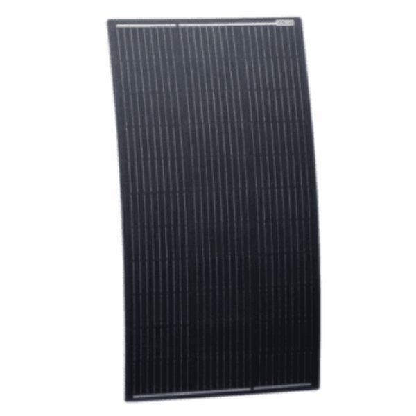 100W Black Semi-Flexible Fibreglass Solar Panel With round rear junction box and 3m cable, Durable Etfe Coating
