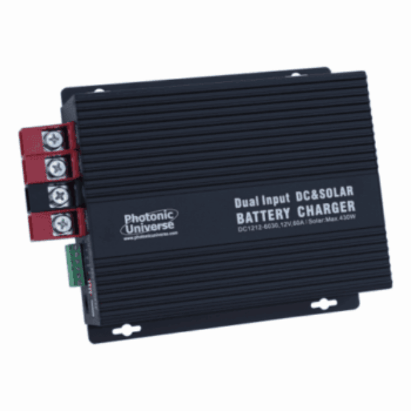 60A 12V DC to 12V DC Advanced Automatic Multi-Stage Battery-to-Battery Charger with 30A MPPT solar input for Lead Acid and Lithium Batteries