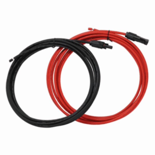 Pair of 5m red and black single core extension cable leads 4.0mm for solar panels and solar charging kits