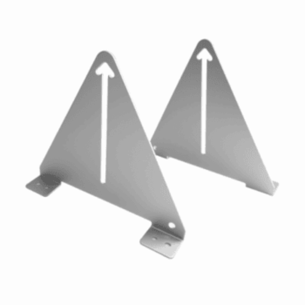 Set of 2 aluminium tilting central brackets for rigid frame solar panels, height 213mm