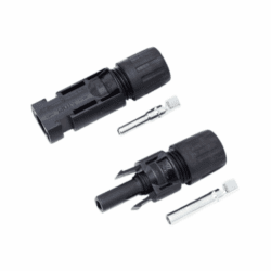 Pair of MC4 compatible connectors for 10mm2 cable, suitable for solar panels, extension leads or photovoltaic systems