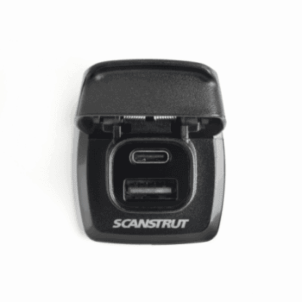 Scanstrut SC-USB-F1 Flip Pro Dual USB-A & USB-C Charging Socket – 12V/24V Marine & RV Waterproof Charger