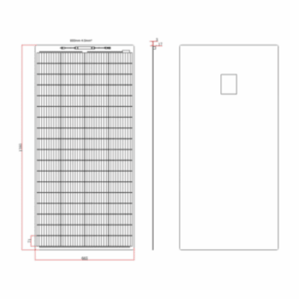 160W black semi-flexible fibreglass solar panel with durable ETFE coating