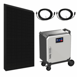 Complete 5kW off-grid power system with 5kWh high performance battery and 2.5kW solar power array