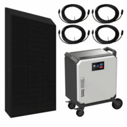 Complete 5kW off-grid power system with 5kWh high performance battery and 5kW solar power array