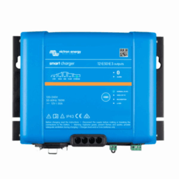 Victron Smart IP43 Charger 12V 50A for 3 batteries or battery banks 12/50(3) 120-240V