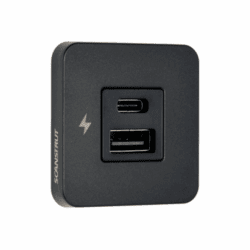 Scanstrut SC-TILE-10 USB-A and USB-C Interiors Charging Socket 12V/24V - Black Bezel