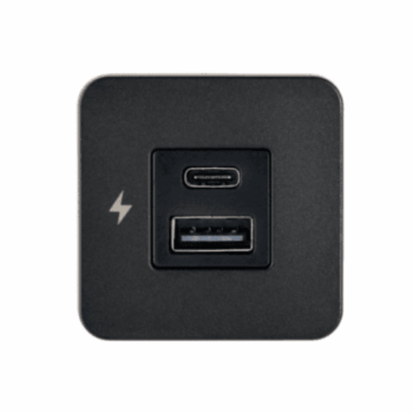Scanstrut SC-TILE-10 USB-A and USB-C Interiors Charging Socket 12V/24V - Black Bezel