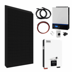 5kW Complete Off-grid Solar Power System with 2.6kW (6 x 430W) Sharp solar panels, 5kW hybrid inverter and 5kWh wall-mounted lithium battery