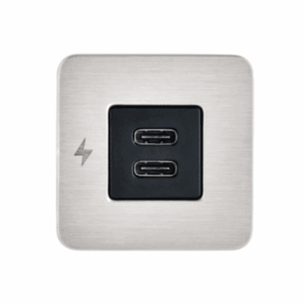 Scanstrut SC-TILE-21 Dual USB-C Interiors Charging Socket 12V/24V - Stainless Steel Bezel
