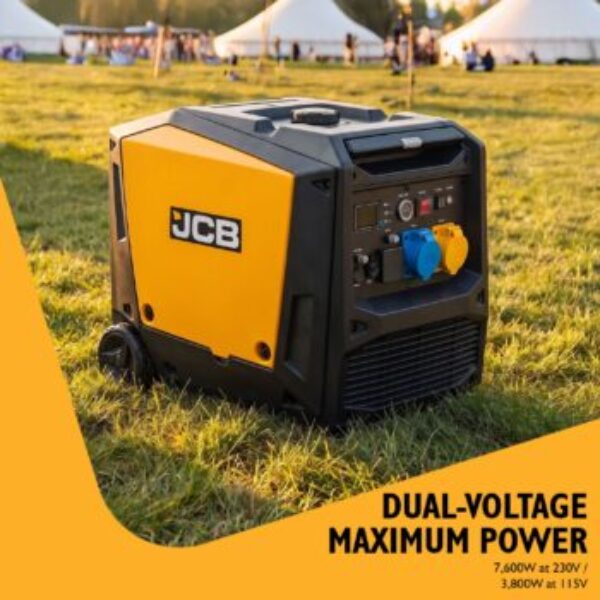 JCB 7.6kW / 3.8kW Dual-Voltage Inverter Generator, Remote Start | JCB-IG8500DVE