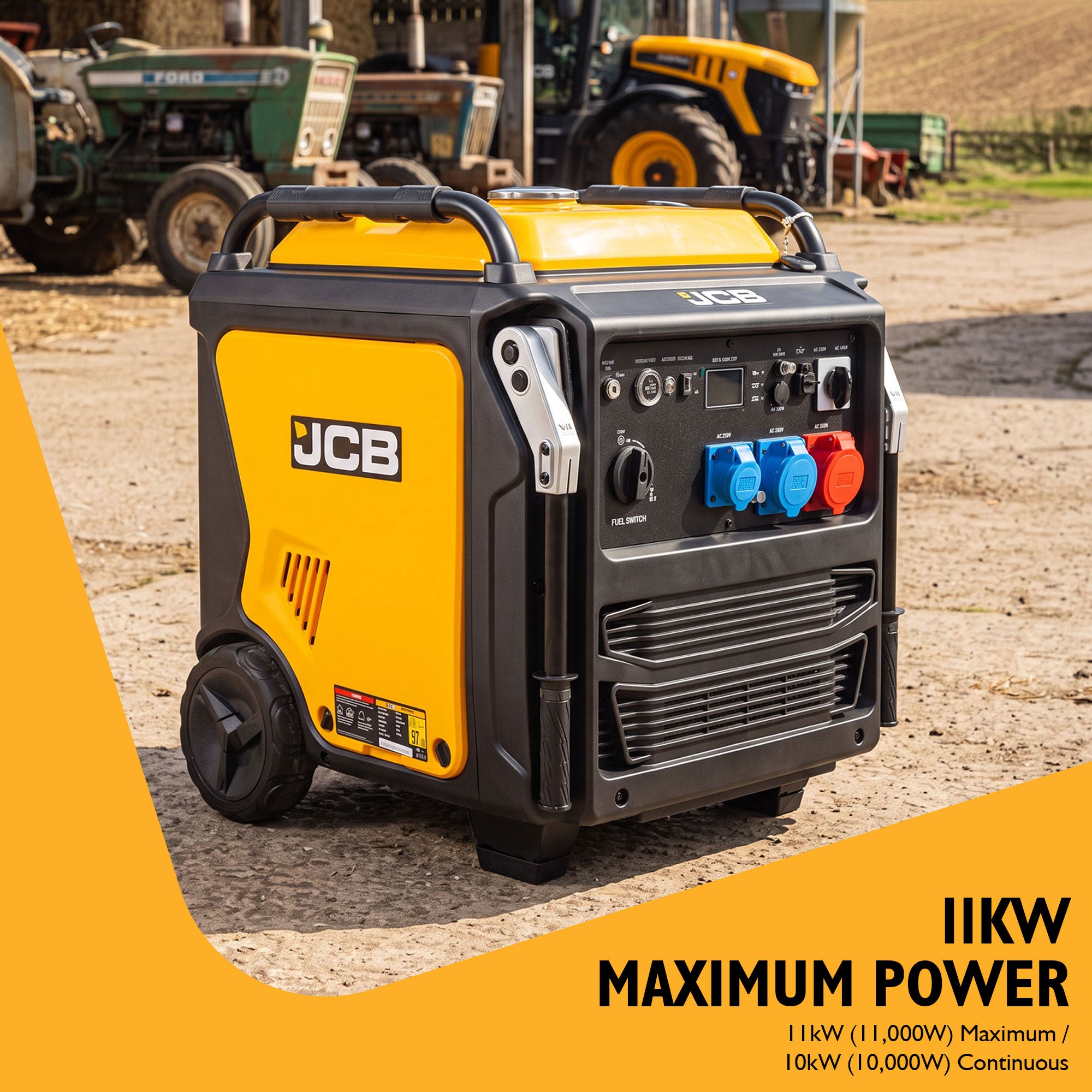 JCB 11kW Three-Phase Inverter Generator, 400V / 230V, Remote Start | JCB-IG12000DVE-3 - Image 2