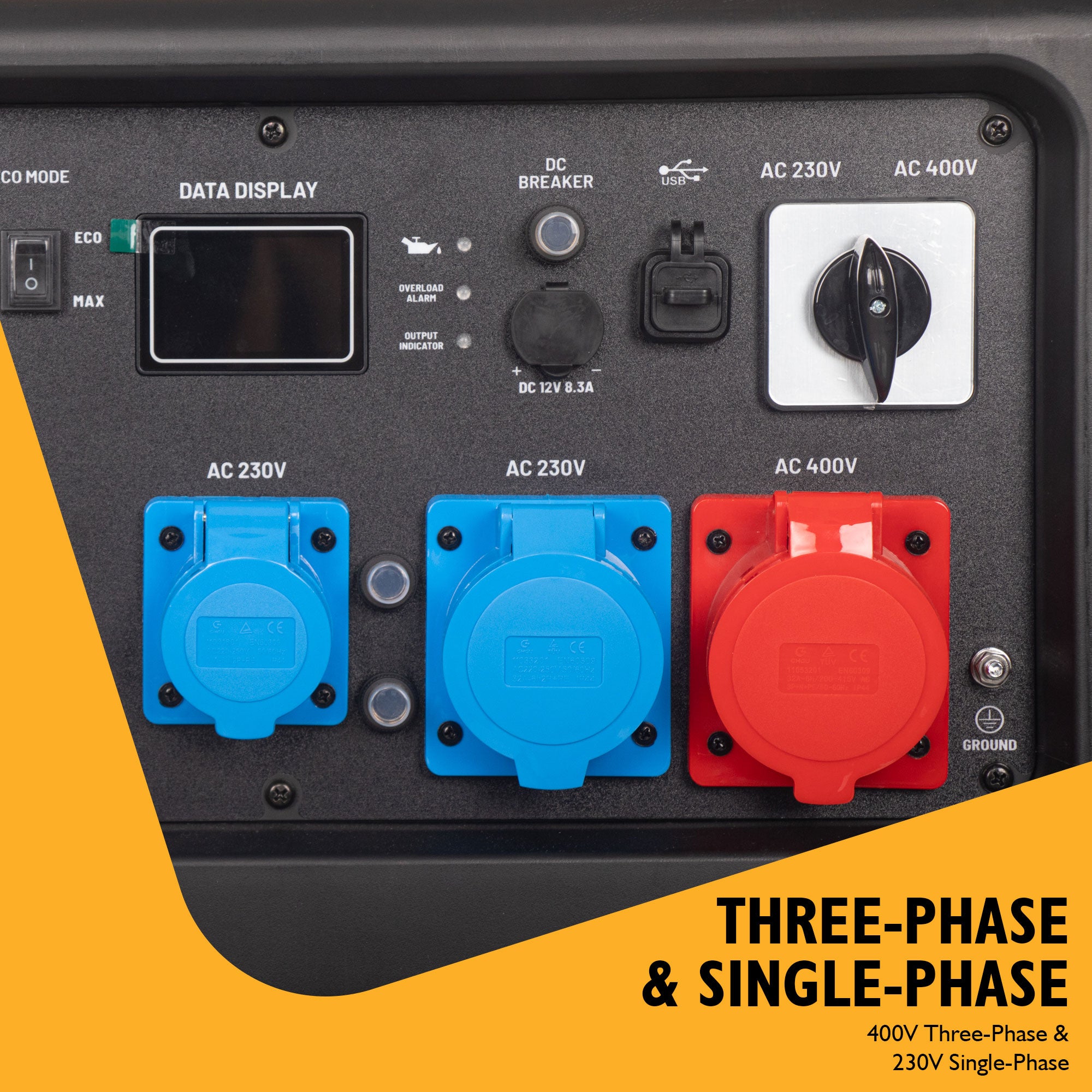 JCB 11kW Three-Phase Inverter Generator, 400V / 230V, Remote Start | JCB-IG12000DVE-3 - Image 4