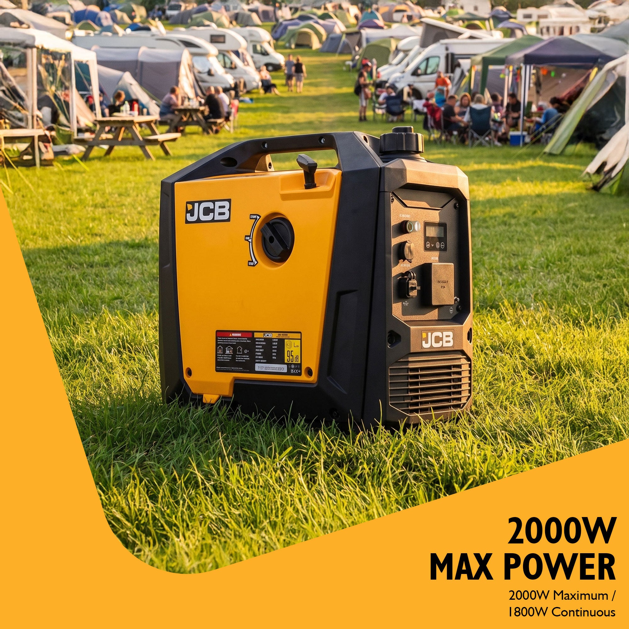 JCB 2kW Inverter Generator, Pure Sine Wave, Recoil Start | JCB-IG2000 - Image 2