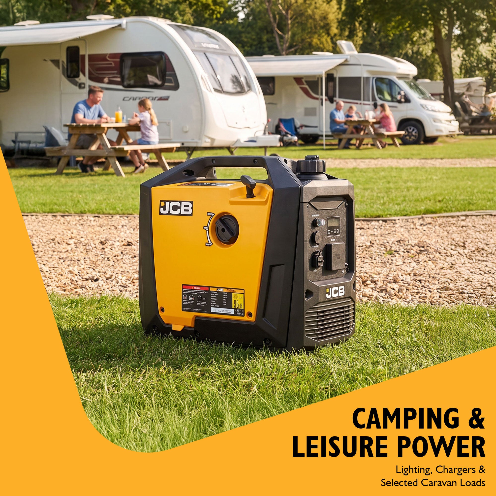 JCB 2kW Inverter Generator, Pure Sine Wave, Recoil Start | JCB-IG2000 - Image 3