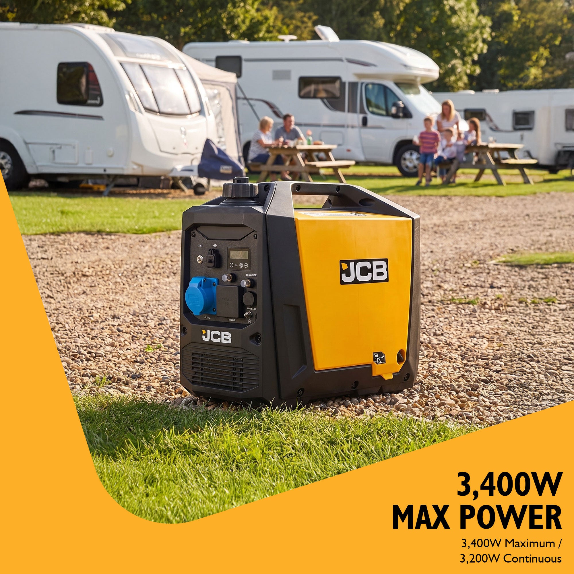 JCB 3.4kW Inverter Generator, Pure Sine Wave, Electric Start | JCB-IG3500E - Image 2
