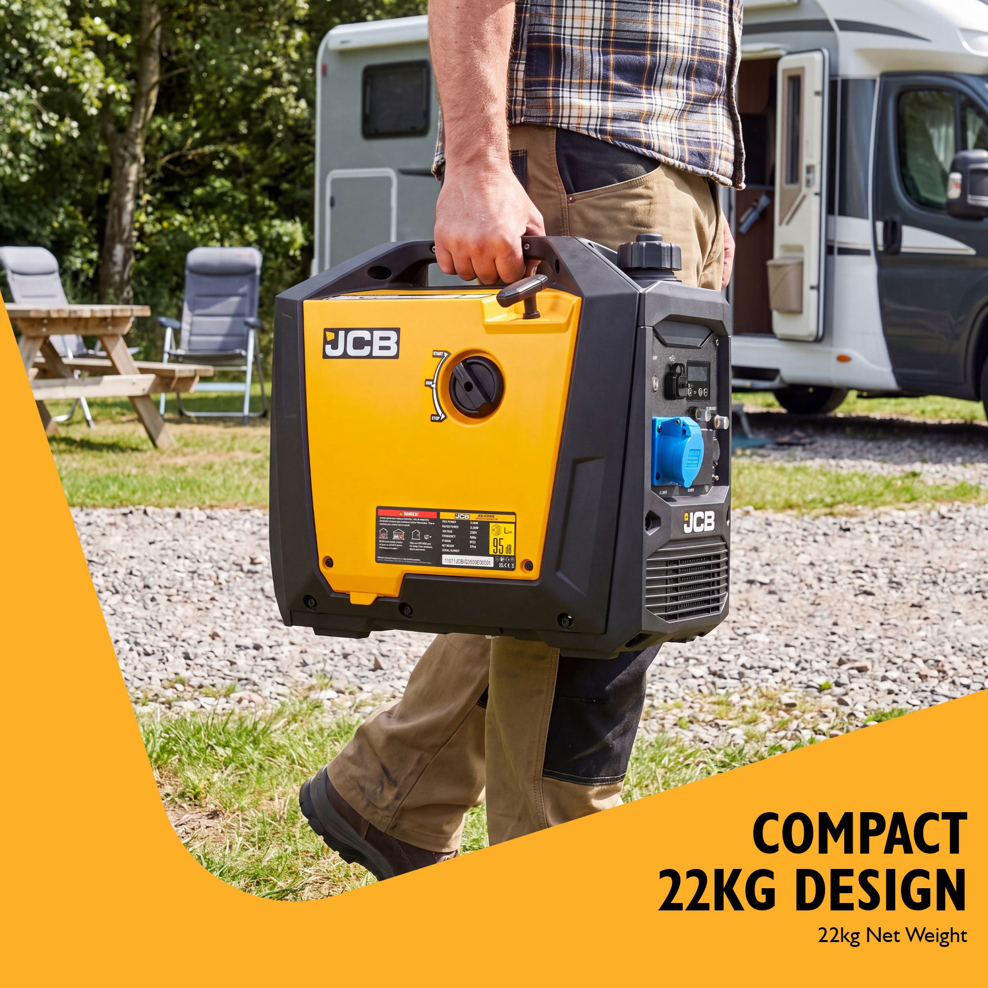 JCB 3.4kW Inverter Generator, Pure Sine Wave, Electric Start | JCB-IG3500E - Image 6