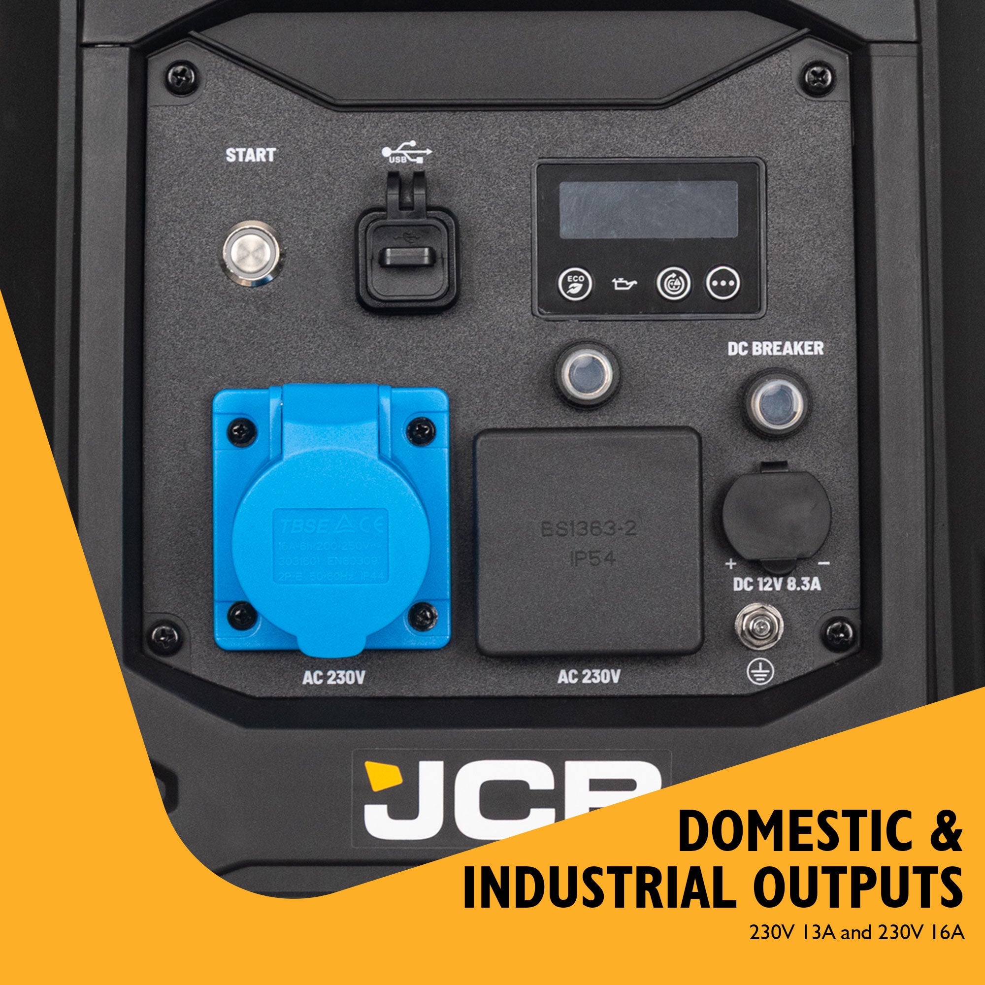 JCB 3.4kW Inverter Generator, Pure Sine Wave, Electric Start | JCB-IG3500E - Image 4