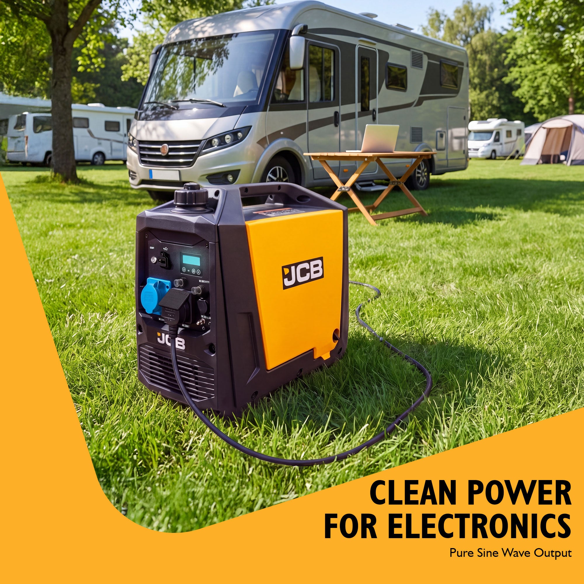 JCB 3.4kW Inverter Generator, Pure Sine Wave, Electric Start | JCB-IG3500E - Image 3