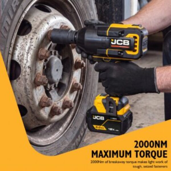 JCB 18V Brushless 3/4" Impact Wrench, 2,000Nm Breakaway, Body Only | JCB-18PIW-2000