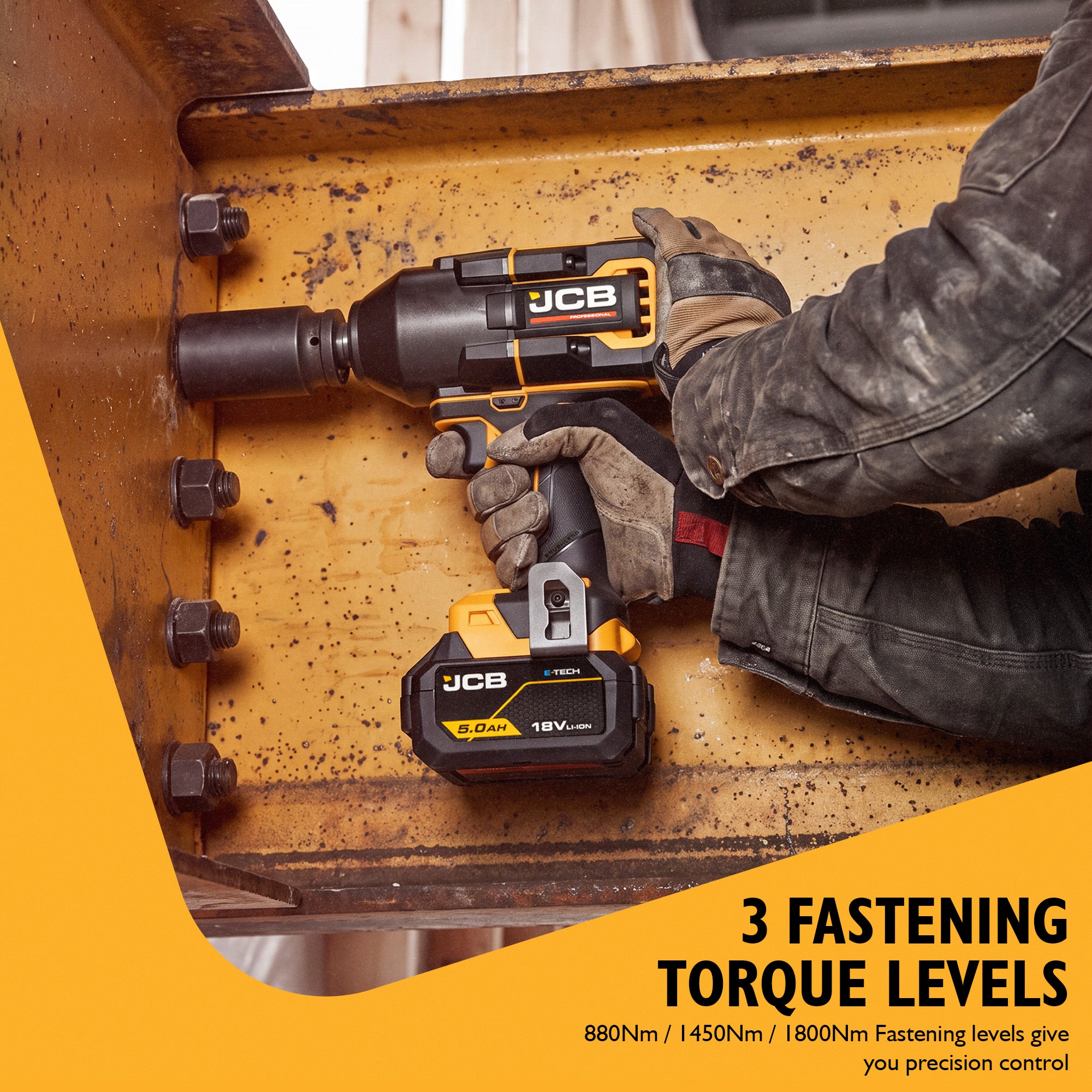 JCB 18V Brushless 3/4" Impact Wrench, 2,000Nm Breakaway, Body Only | JCB-18PIW-2000 - Image 4