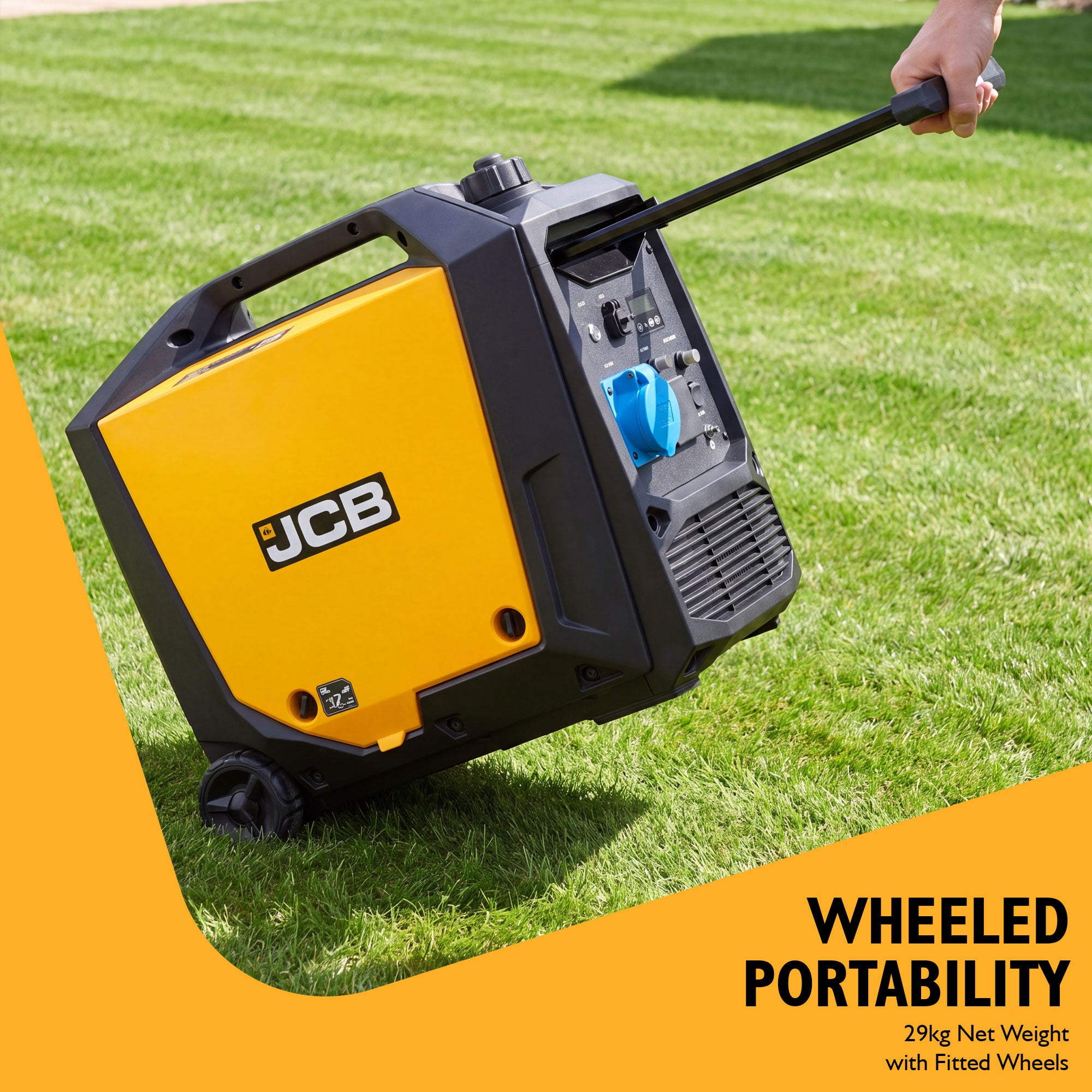 JCB 4.2kW Inverter Generator, Electric Start, Wheel Kit | JCB-IG4200E - Image 6