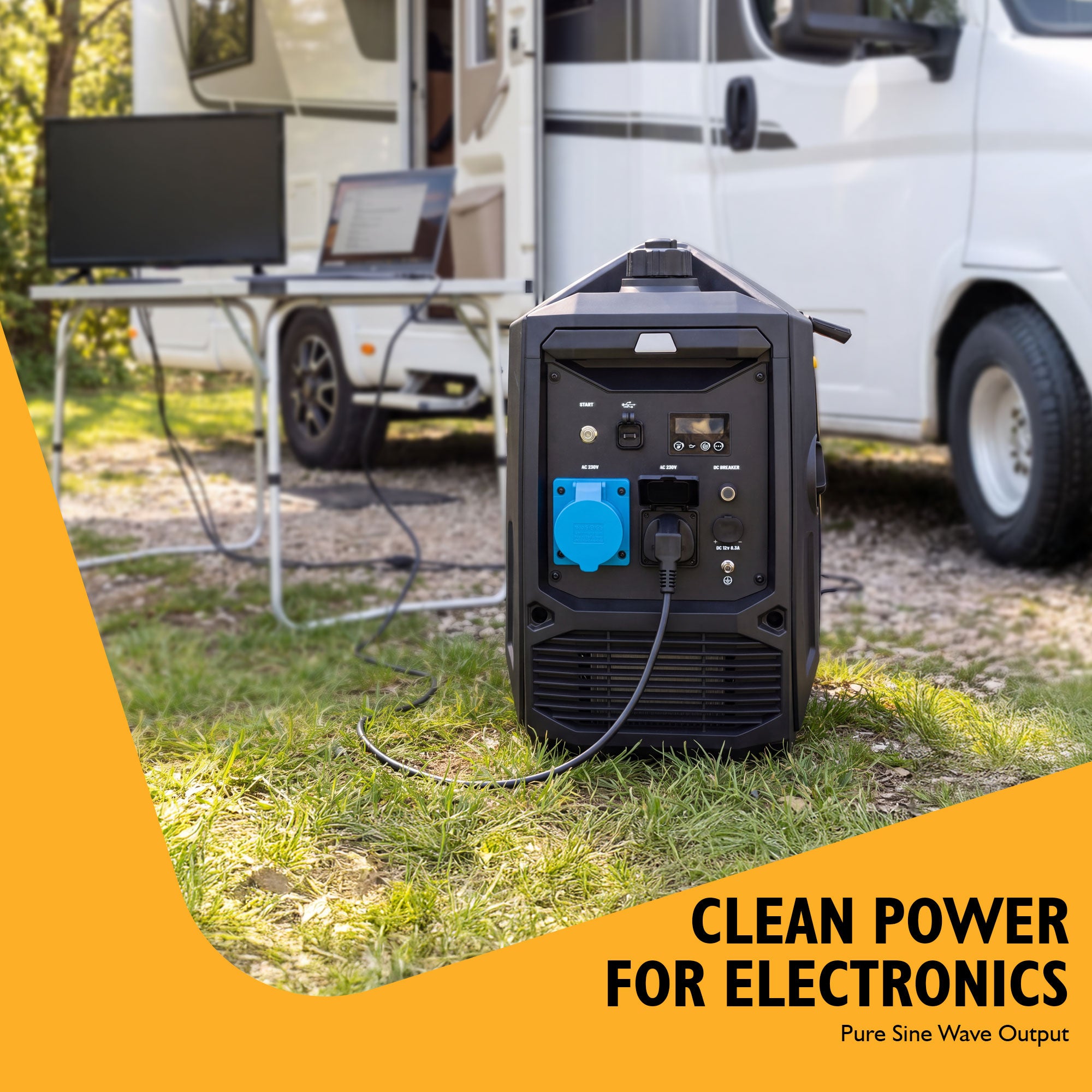 JCB 4.2kW Inverter Generator, Electric Start, Wheel Kit | JCB-IG4200E - Image 3