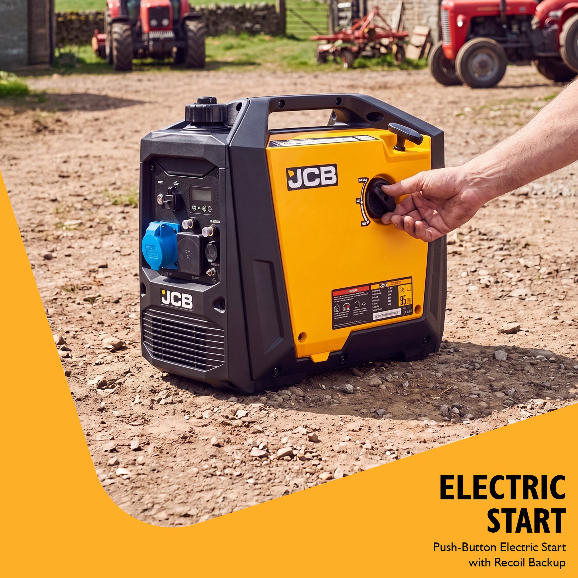 JCB 4.2kW Inverter Generator, Electric Start, Wheel Kit | JCB-IG4200E - Image 5