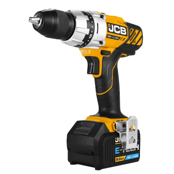 JCB 18V Cordless Drill Driver Li-Ion 2Ah - 5Ah, 13mm 1/2" Keyless Chuck | 21-18DD-B