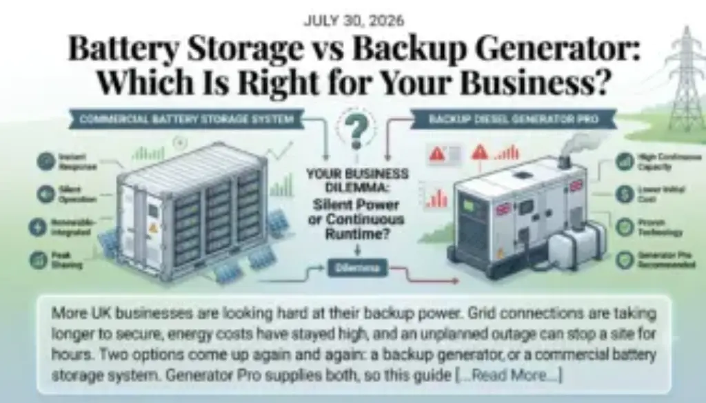 Battery Storage vs Backup Generator Which Is Right for Your Business