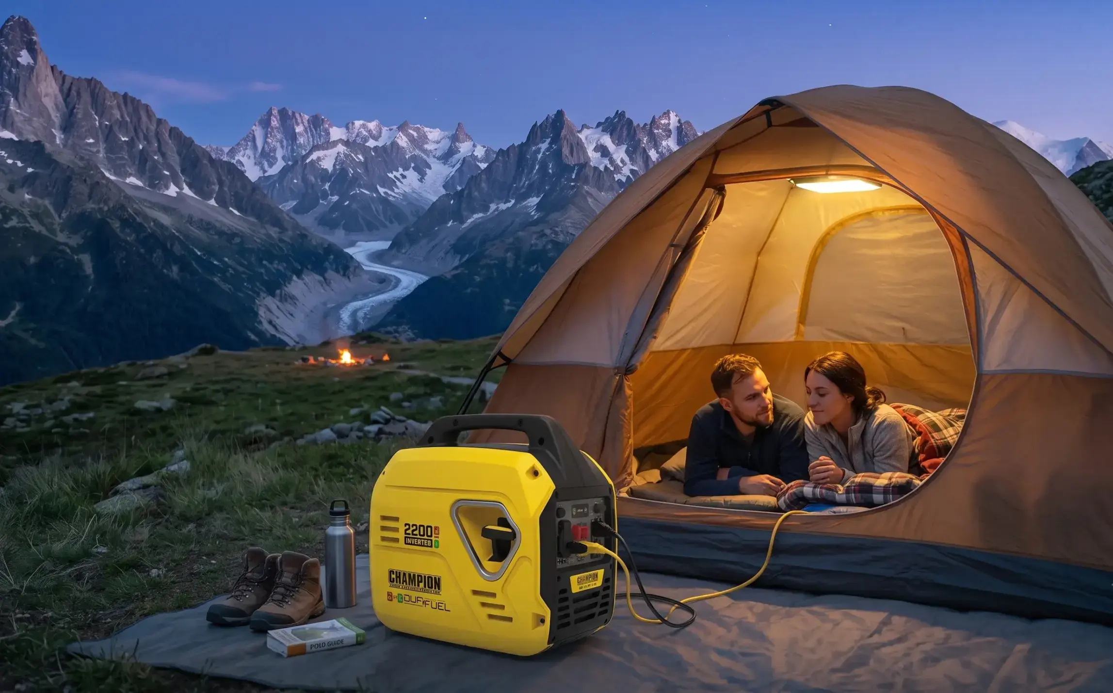 Quiet portable camping and leisure generators