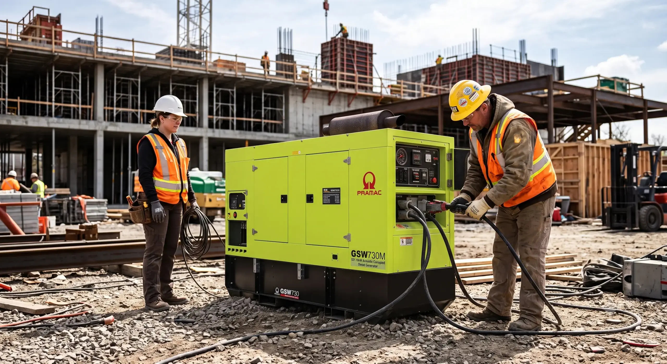 Heavy duty construction site generators