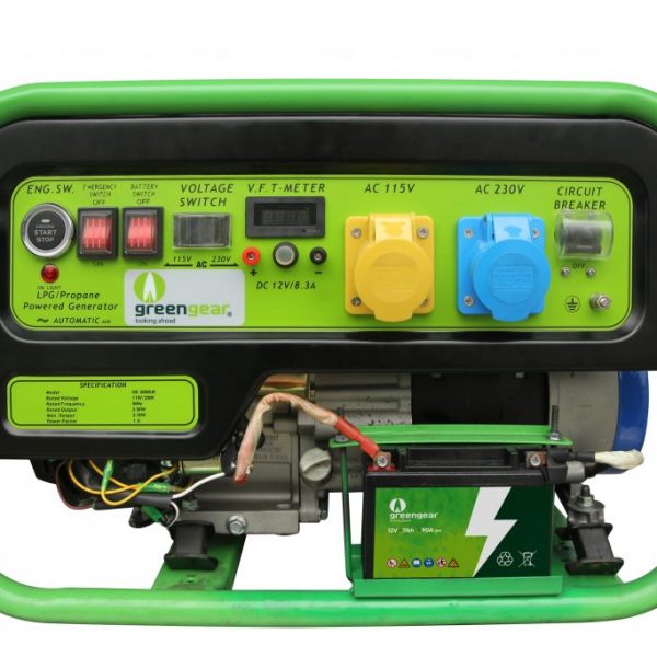 Green Gear GE-3000UK LPG 3kW 240V/110V Generator