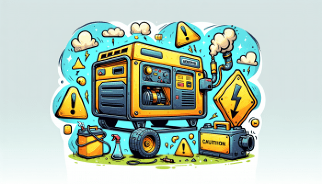Illustration of a diesel generator with a warning sign indicating it won't start, highlighting common reasons for failure.