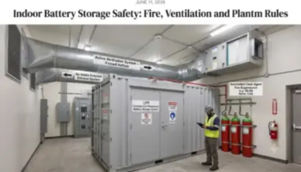 Indoor Battery Storage Safety Fire Ventilation and Plant Room Rules