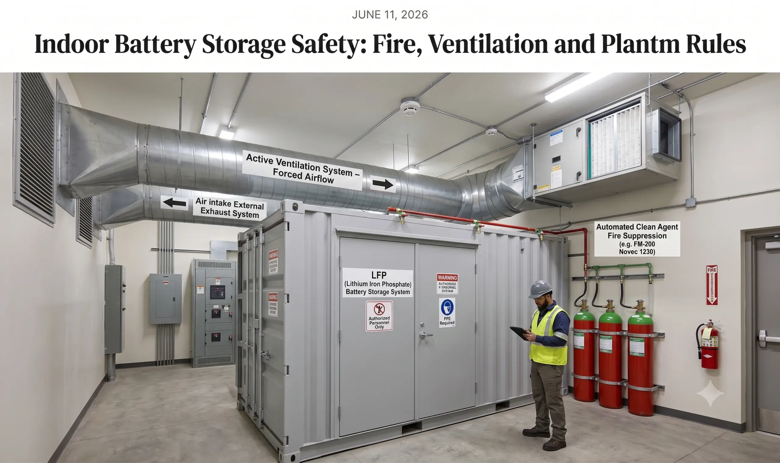 Indoor Battery Storage Safety Fire Ventilation and Plant Room Rules