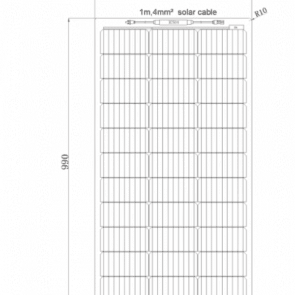 100W Black Semi-Flexible Fibreglass Solar Panel With Durable Etfe Coating