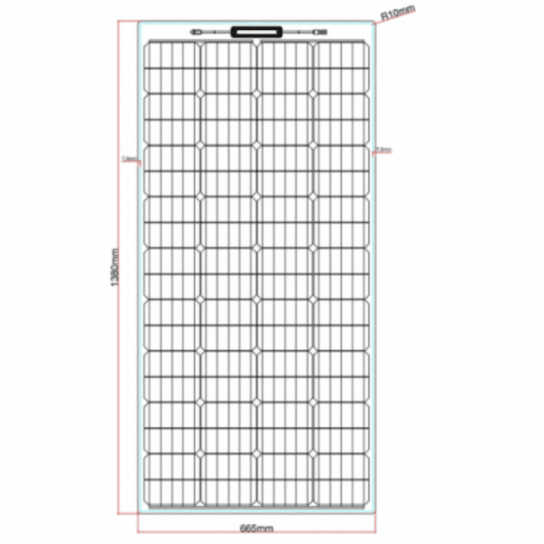 160W Black Reinforced Semi-Flexible Solar Panel With A Durable Etfe Coating – Arflxb-160M