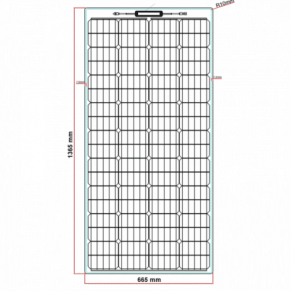 160W Reinforced Semi-Flexible Solar Panel With A Durable Etfe Coating