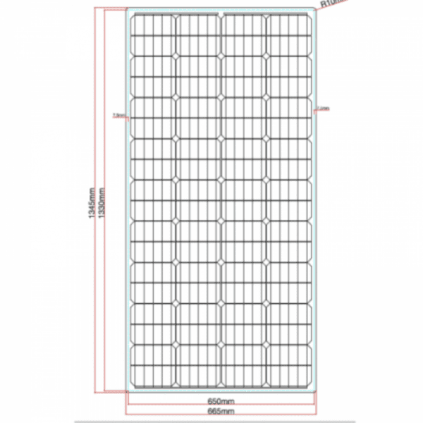 160W Black Reinforced Semi-Flexible Solar Panel With Round Rear Junction Box And 3M Cable, With Durable Etfe Coating