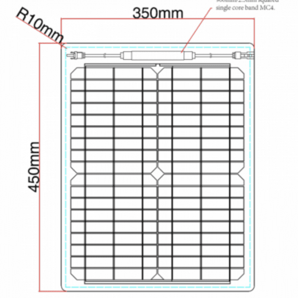 20W Reinforced Semi-Flexible Solar Panel With A Durable Etfe Coating – Arflx-20M