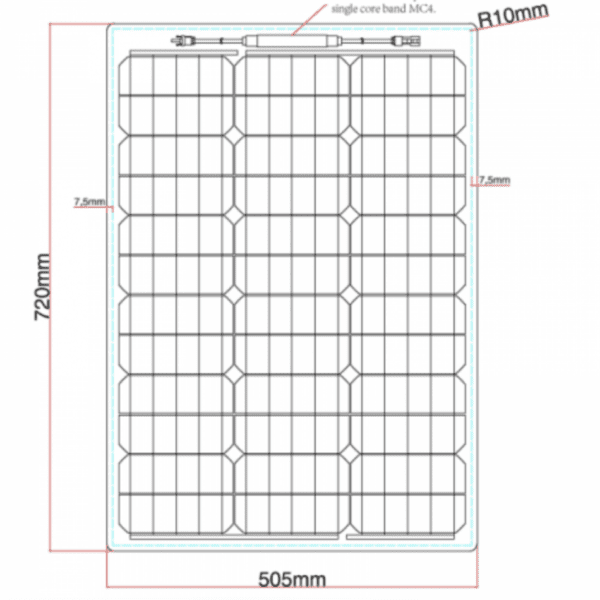 60W Reinforced Semi-Flexible Solar Panel With A Durable Etfe Coating – Arflx-60M