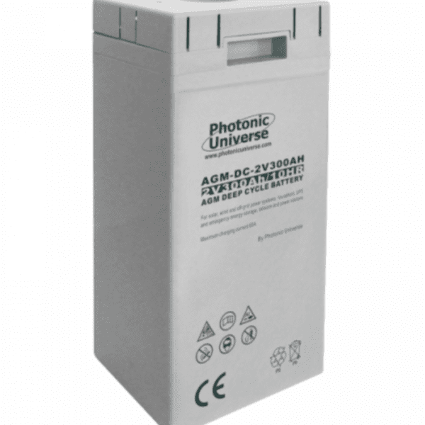 12V 300Ah Agm Deep Cycle Battery Bank (6 X 2V Batteries) For Large Power Systems And Energy Storage