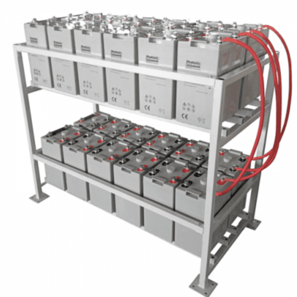 24Kwh 48V 500Ah Agm Deep Cycle Battery Bank With Metal Racking (24 X 2V Batteries)