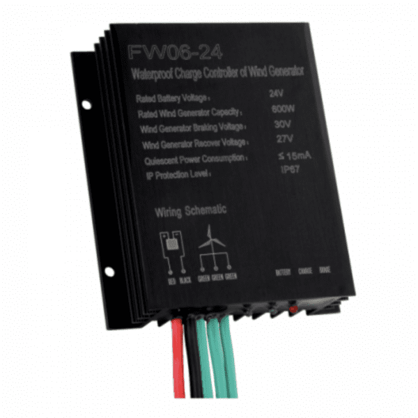 600W 24V Waterproof Wind Charge Controller / Regulator For 24V Wind Turbines Up To 600W