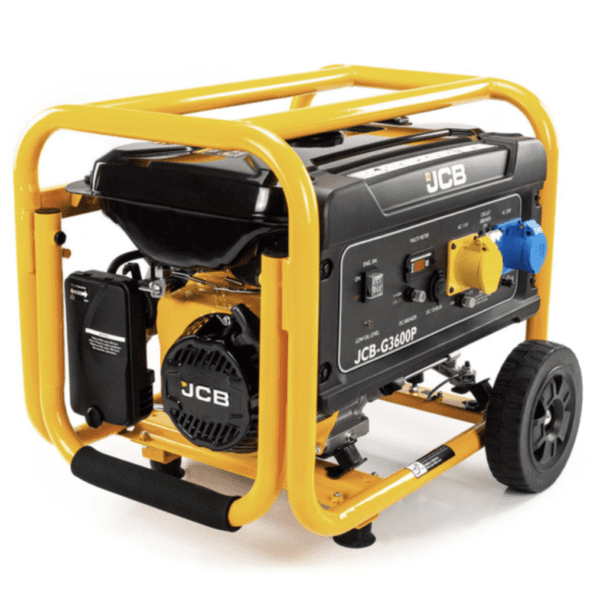 JCB 3.6kW / 4.5kVA Petrol Site Generator 115V / 230V 7.5hp 224cc JCB Engine, Recoil Start| JCB-G3600P