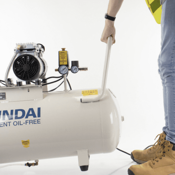 Hyundai 100 Litre Silenced Air Compressor 1500W Electric Oil-free 2hp | HY275100