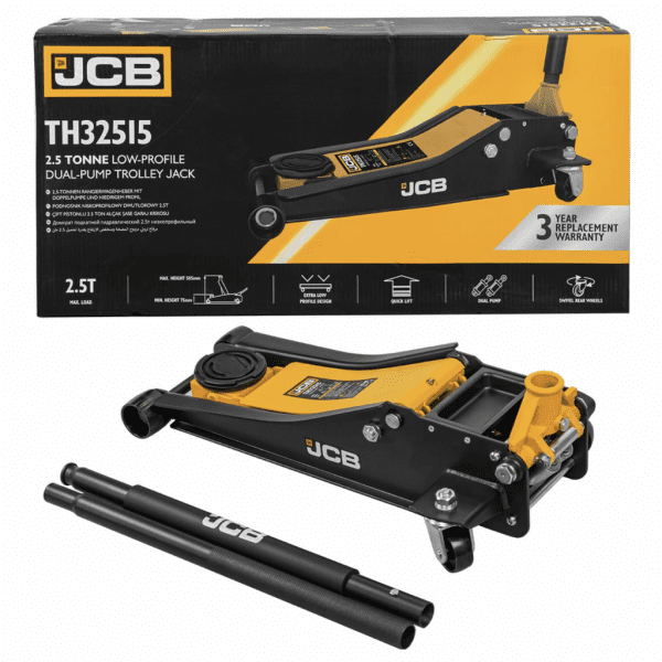 JCB 2.5 Tonne Low-Profile Double-Pump Trolley Jack JCB-TH32515