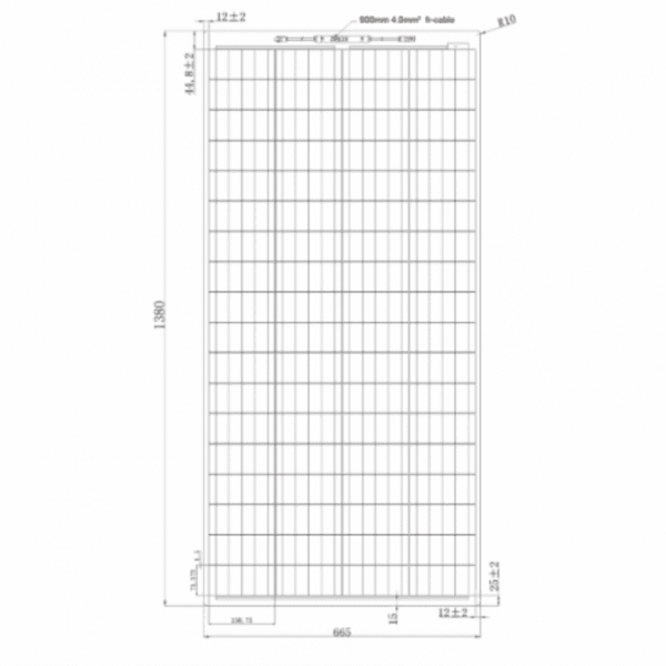 160w black semi-flexible fibreglass solar panel with durable etfe coating